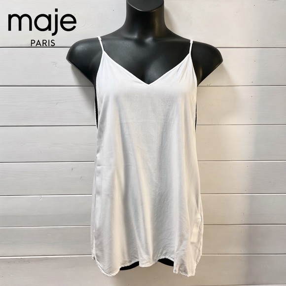 Maje Tops - MAJE Paris – White V-Neck Camisole (Estimated Size 40 )